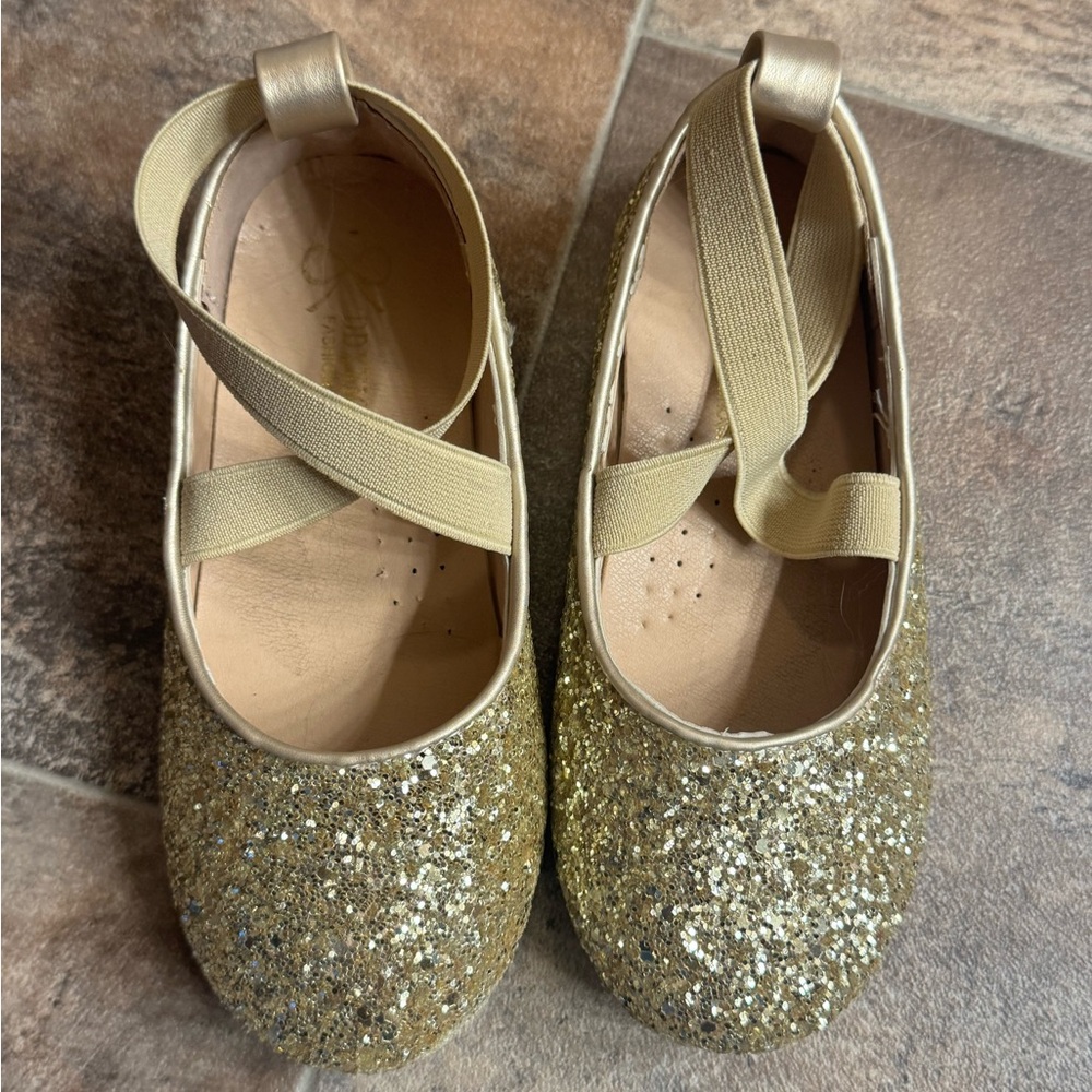 Gold Glitter Ballet Flats